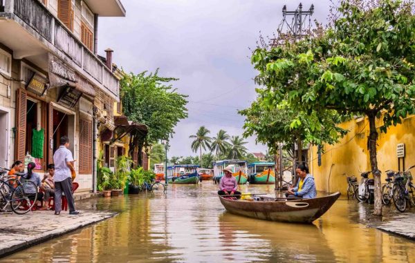 a flooded city in hoi an vietnam