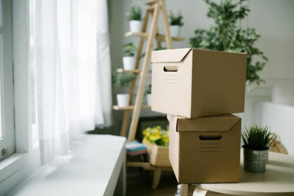 stacks of cardboard boxes