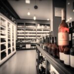 Rows of wine bottles stored in a modern wine cellar service setup with controlled lighting and temperature for optimal preservation.